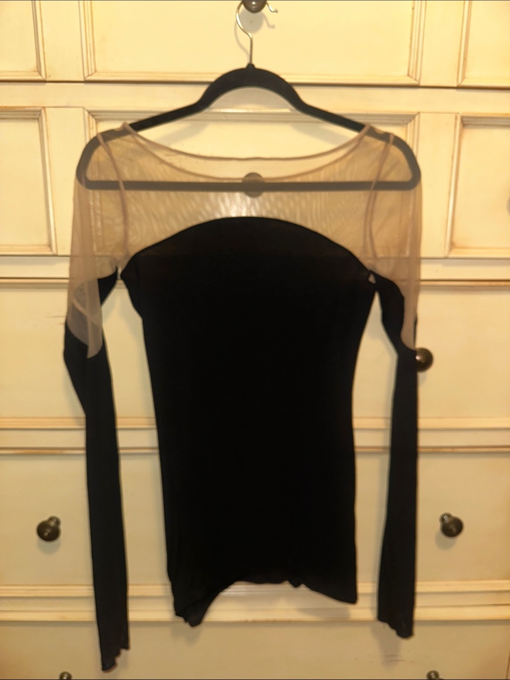 Bailey 44 Sheer Yoke Long Sleeve Women’s Top - Black